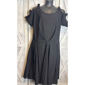 Women's Unique Vintage Black Cold Shoulder Dress 4X